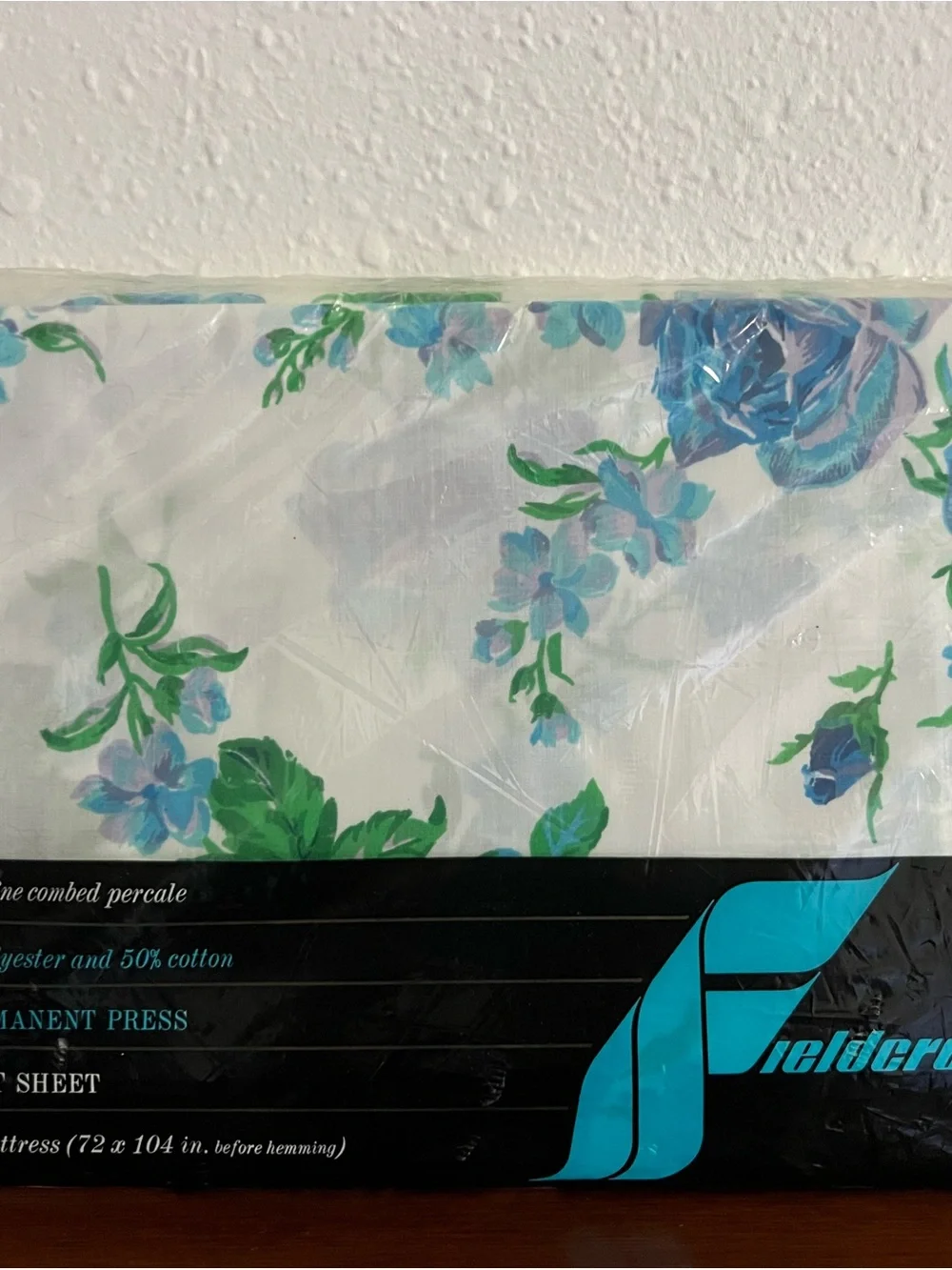 Perfection Blue and Green Floral Cotton Blend Flat Sheet